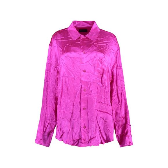 Fuchsia Creased Silk Shirt for FW23